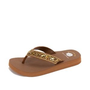Yellow box flip flops Nayeli color toast medium width FIRM PRICE